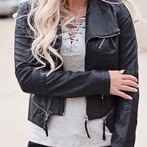 Faux Black leather jacket